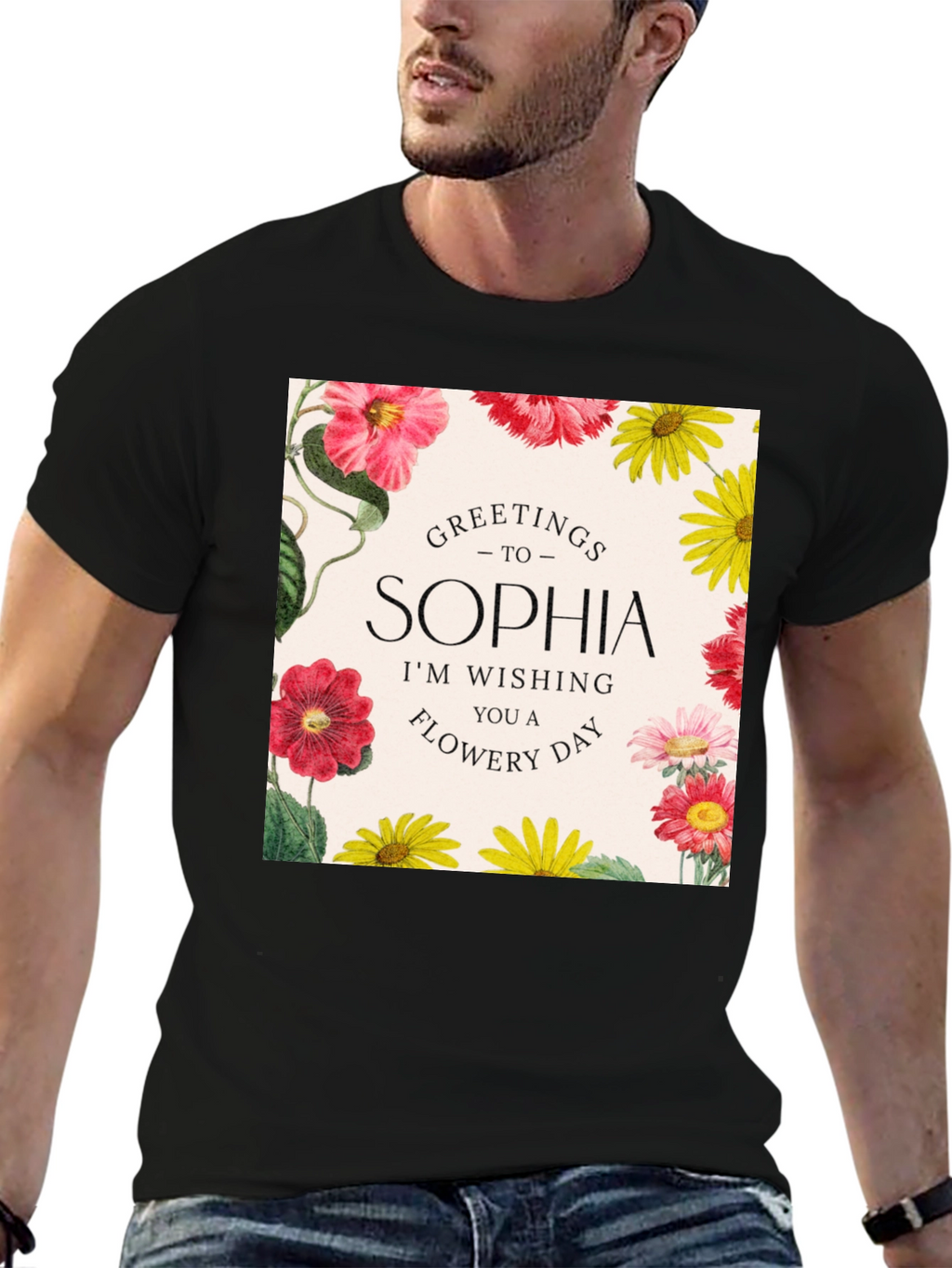Personalized Sophia Floral T-Shirt