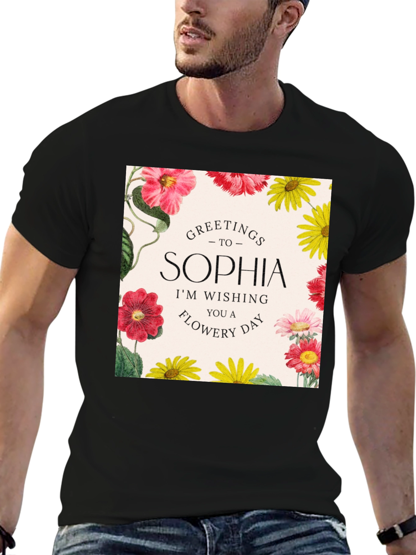 Personalized Sophia Floral T-Shirt