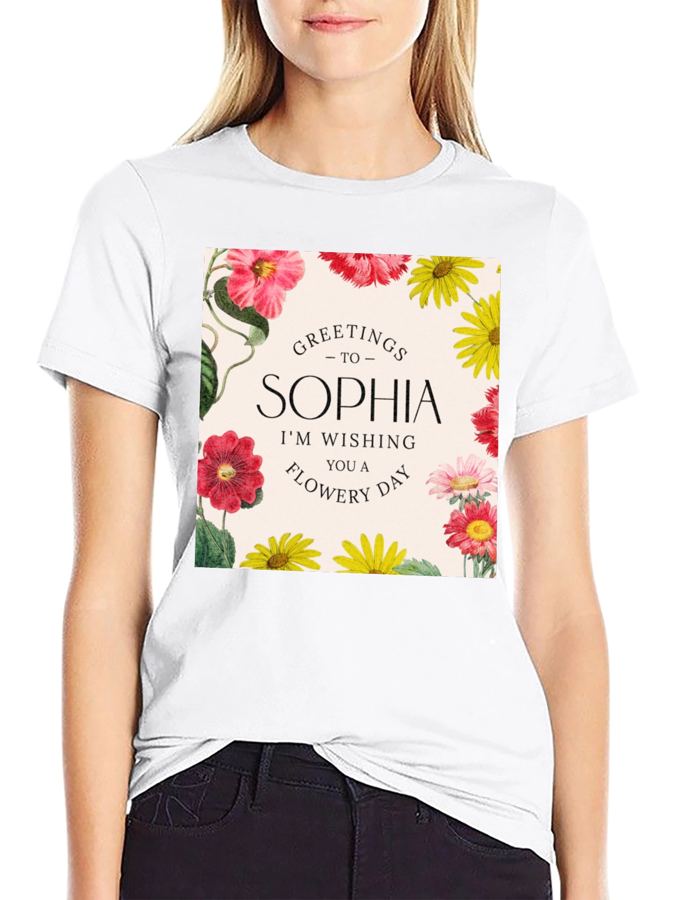 Personalized Sophia Floral T-Shirt