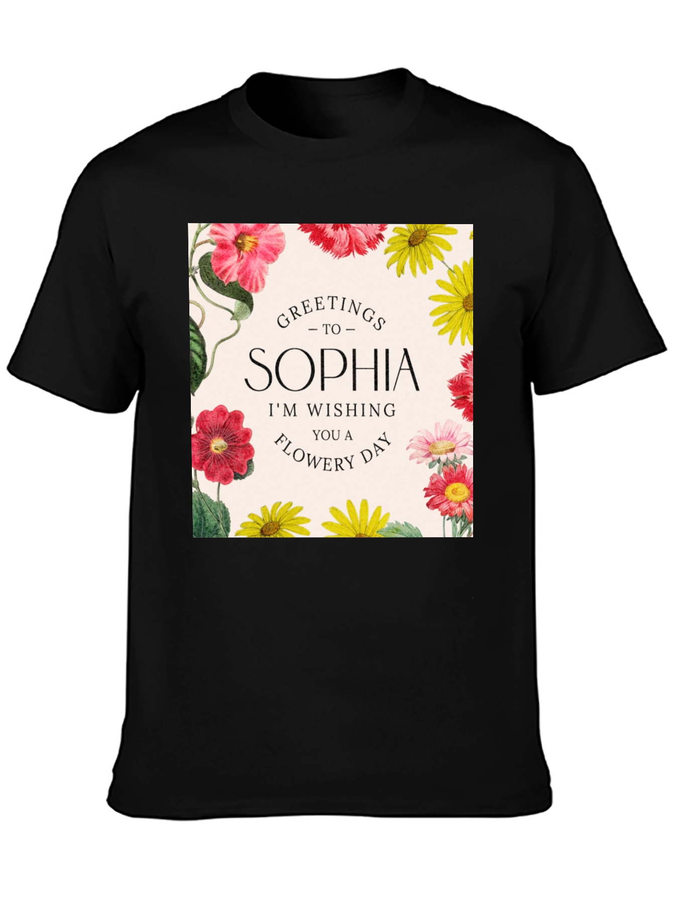 Personalized Sophia Floral T-Shirt