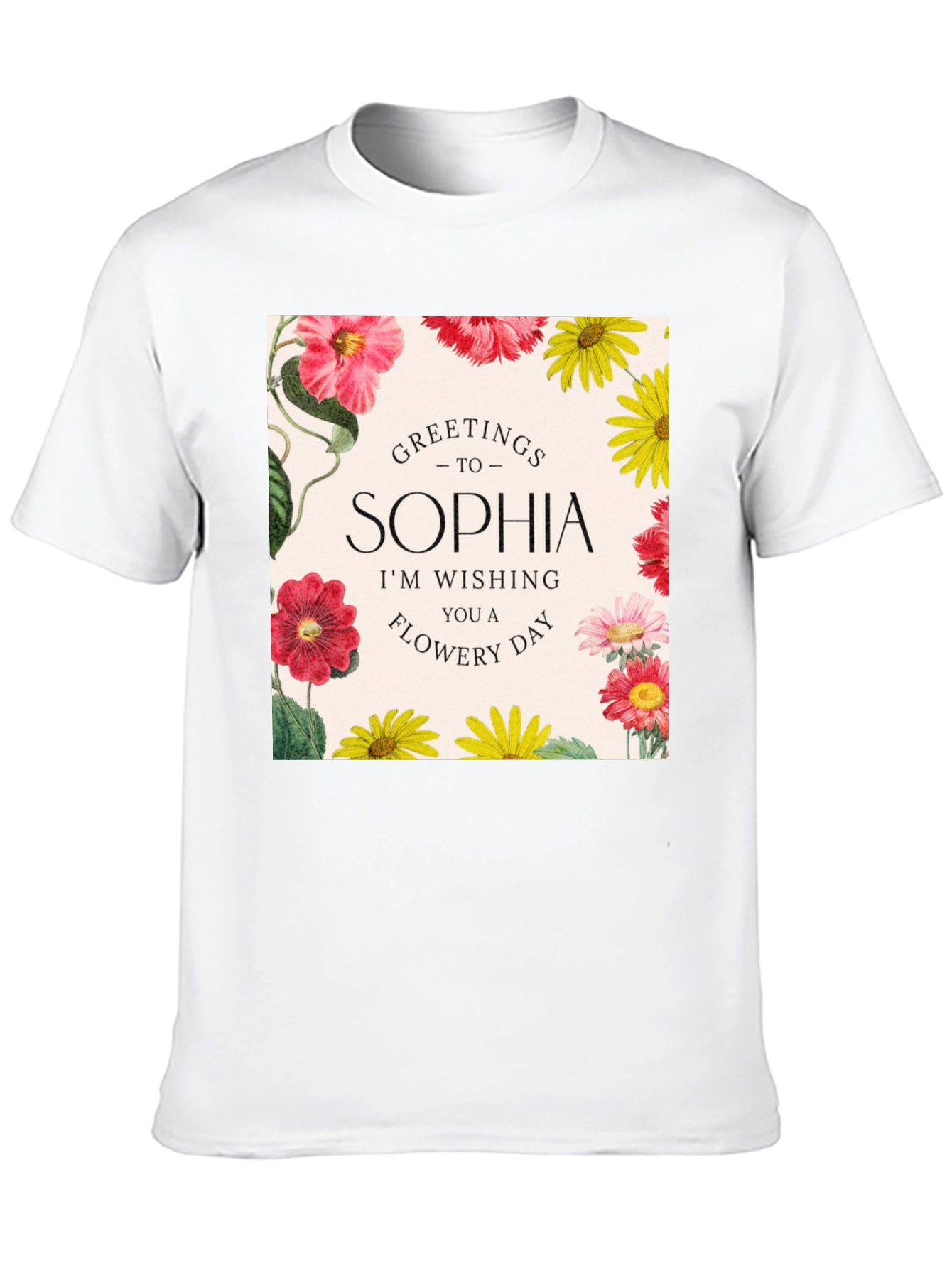 Personalized Sophia Floral T-Shirt