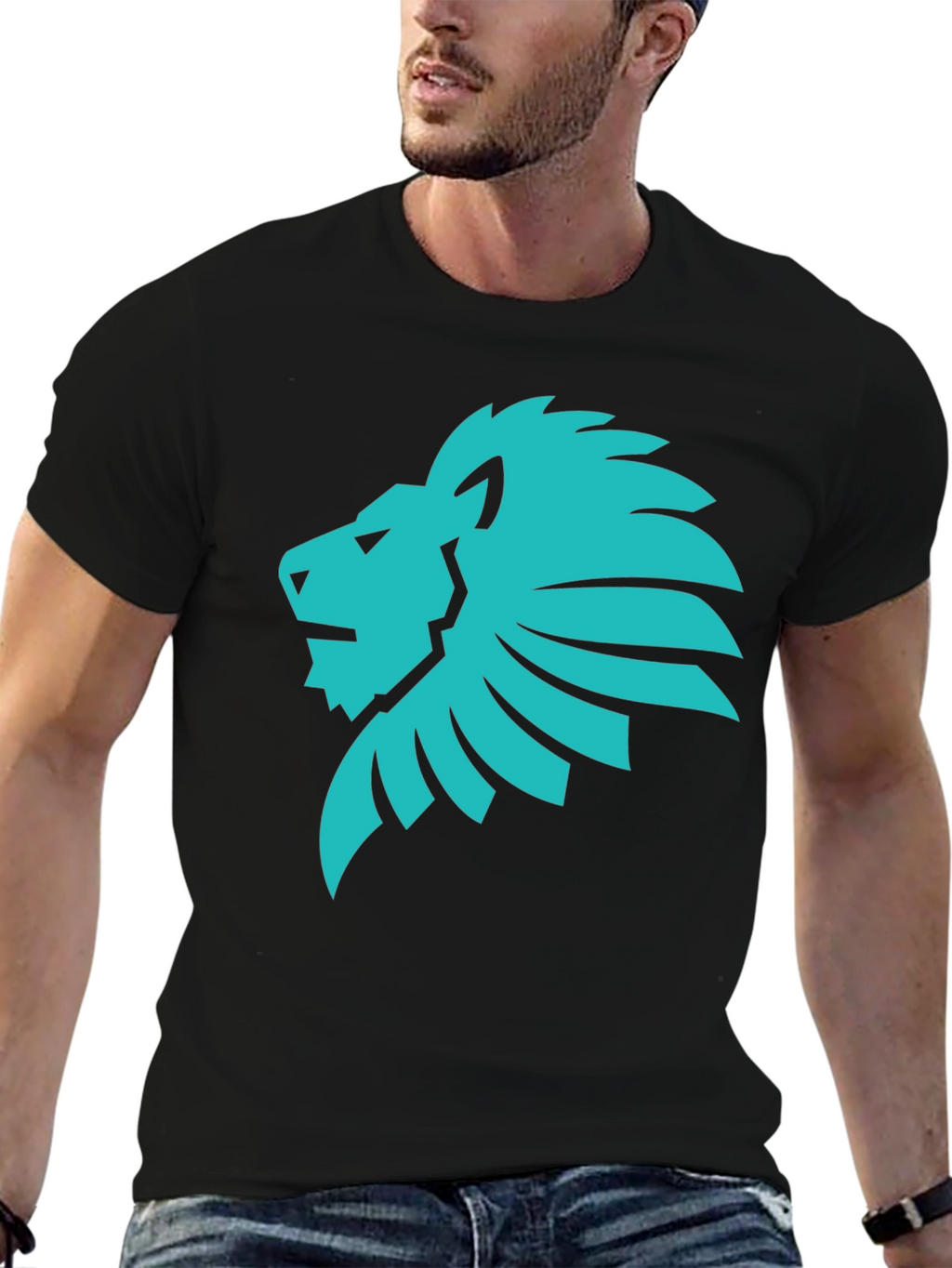 Lion Graphic Tee - Cool Black T-Shirt