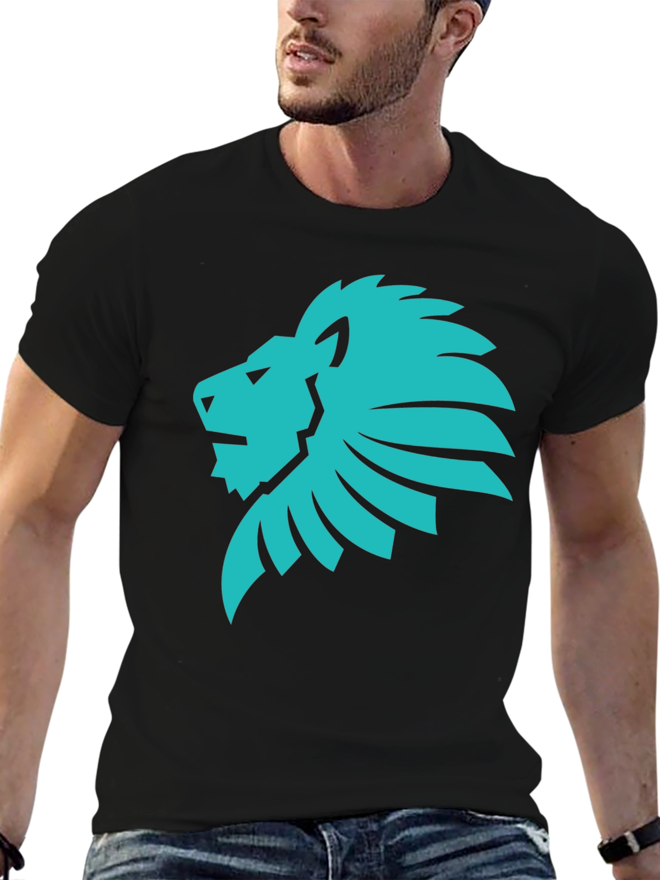 Lion Graphic Tee - Cool Black T-Shirt