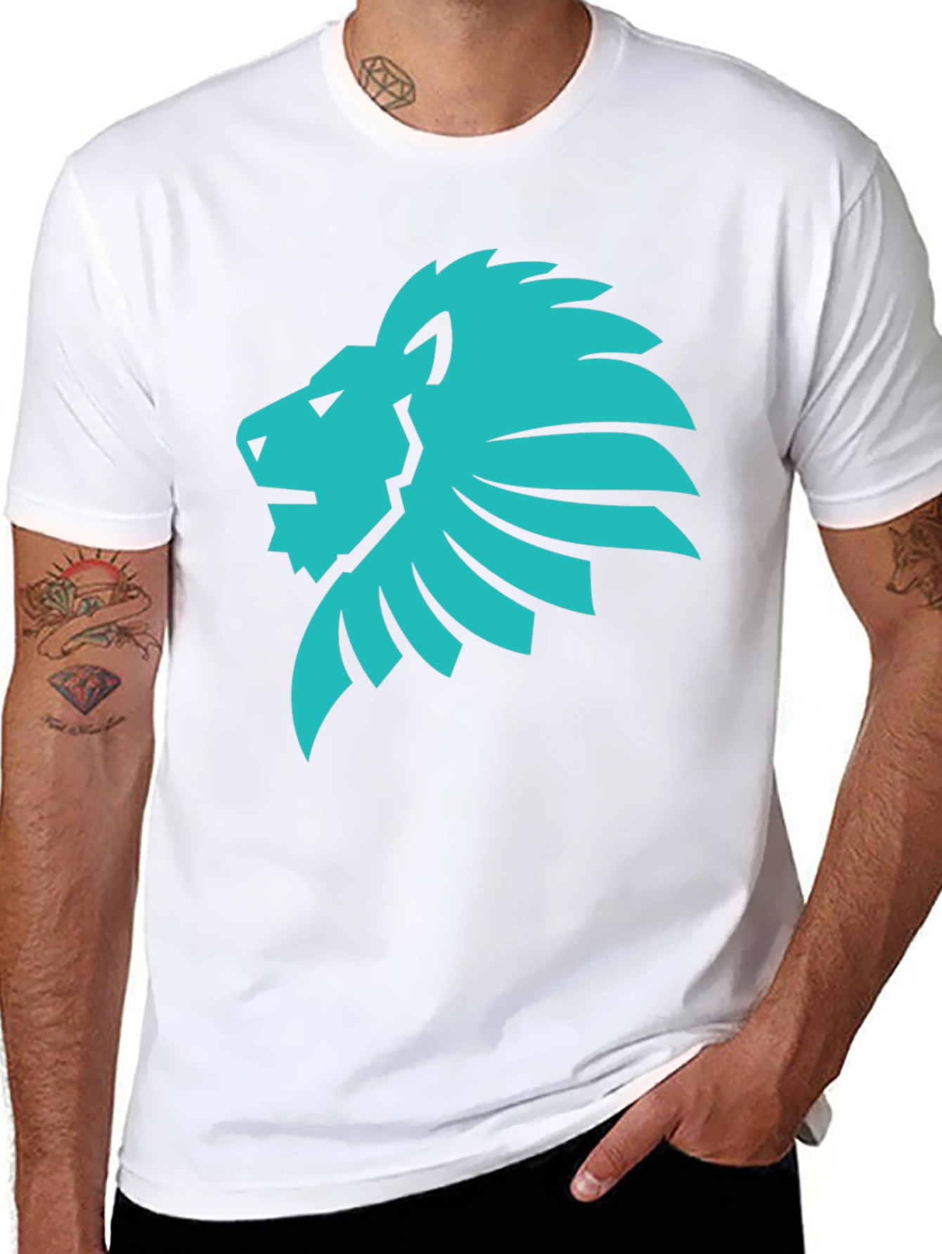 Lion Graphic Tee - Cool Black T-Shirt