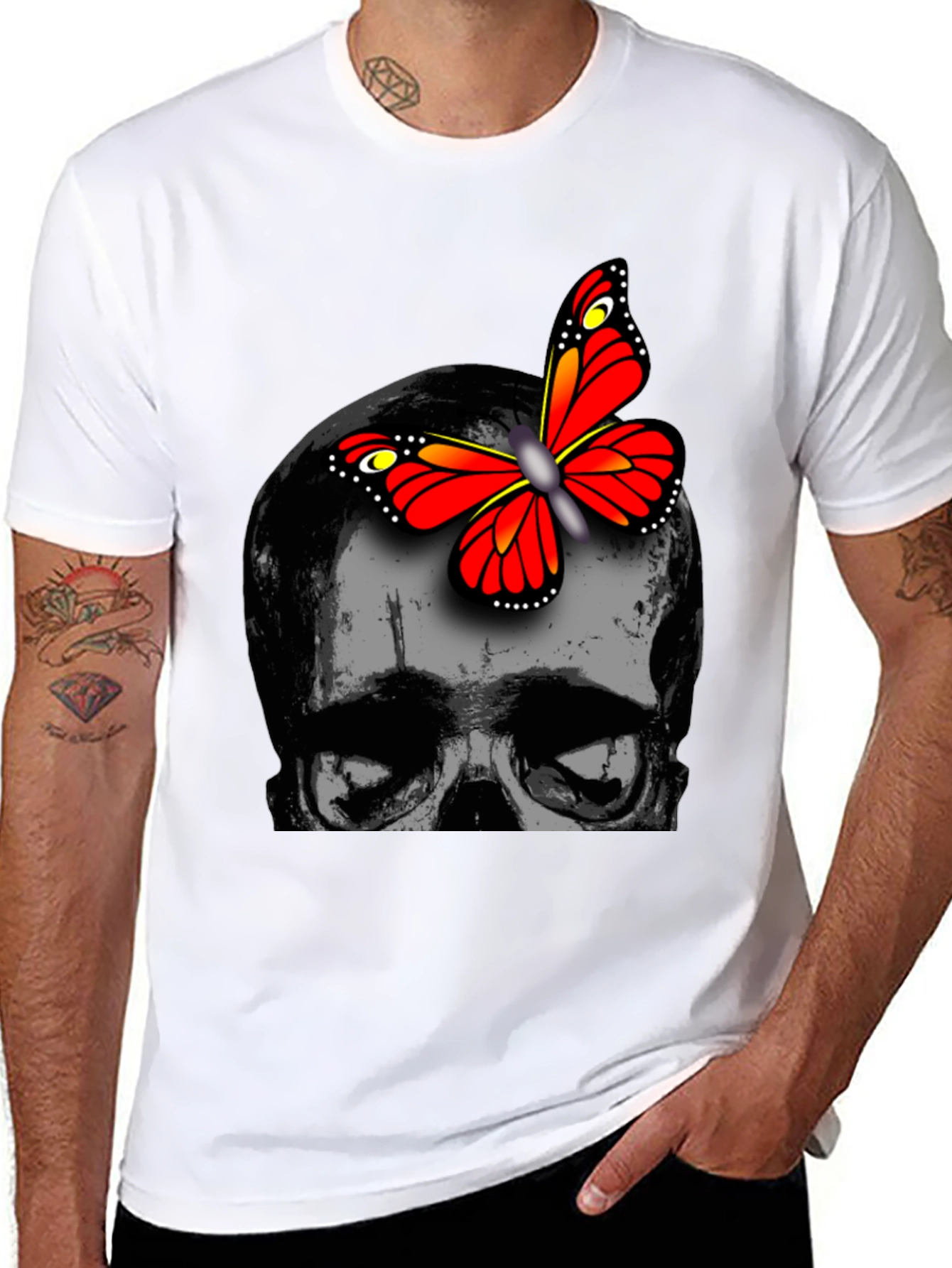 Skull & Butterfly Graphic Tee