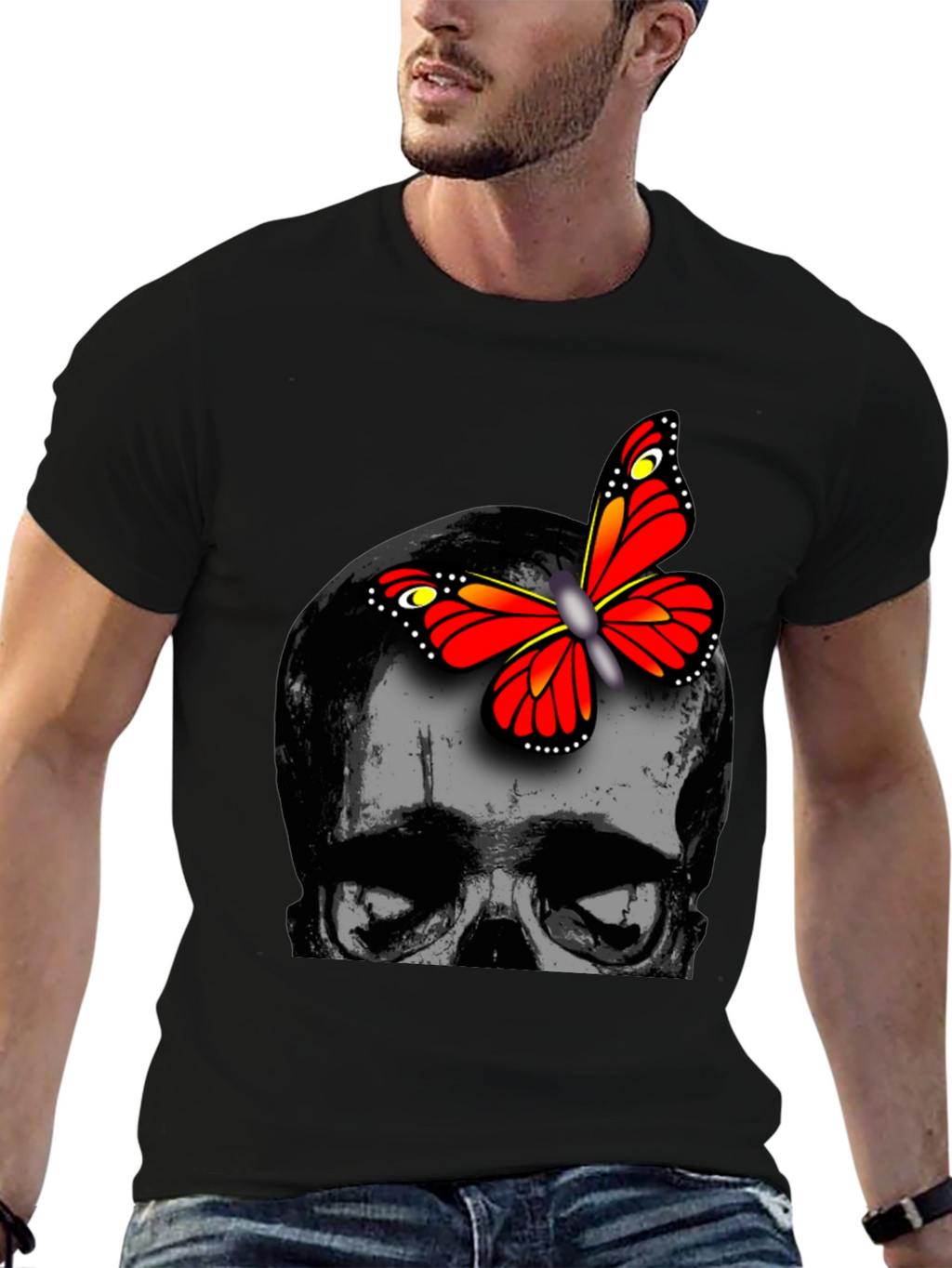 Skull & Butterfly Graphic Tee
