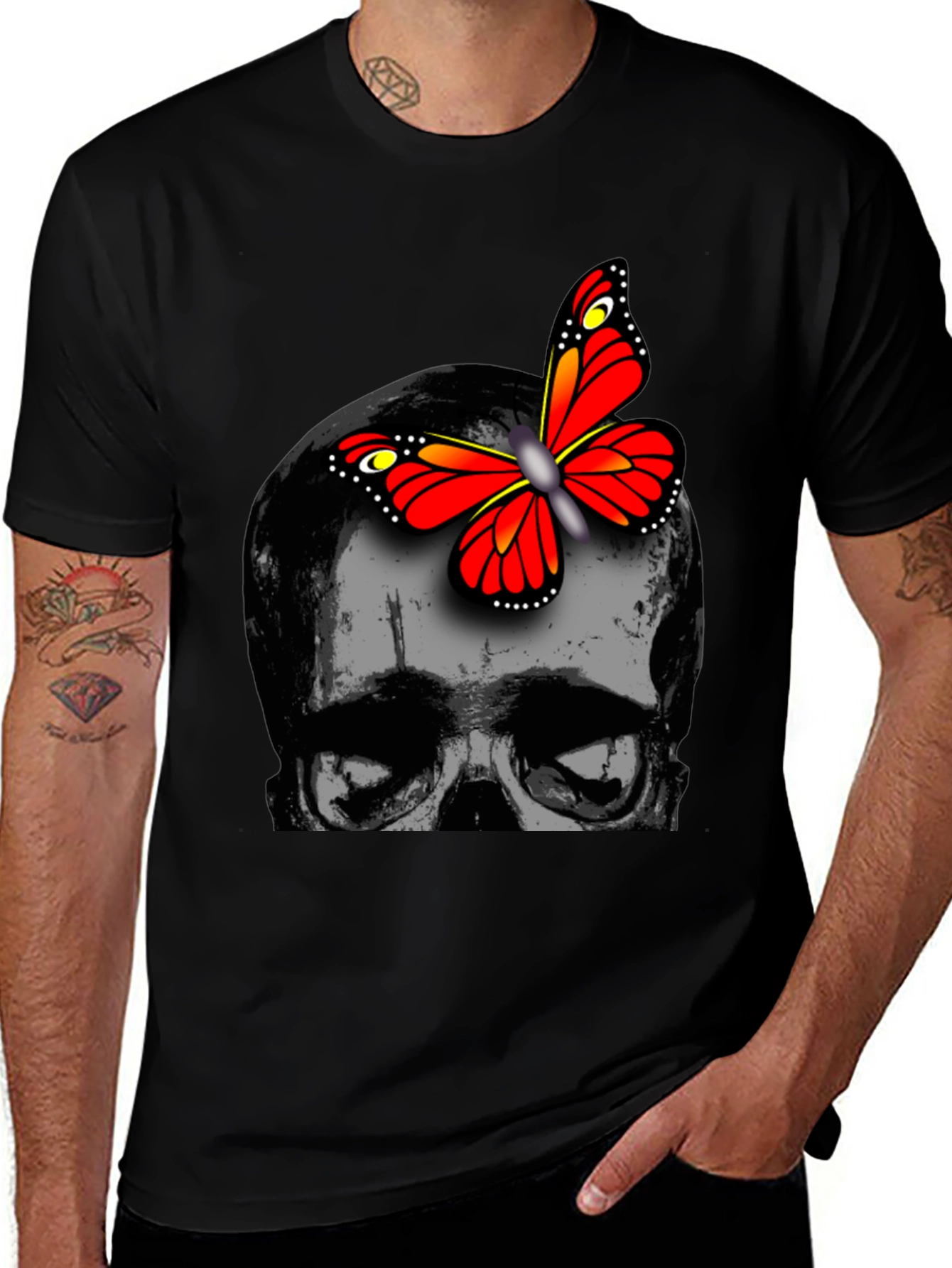 Skull & Butterfly Graphic Tee