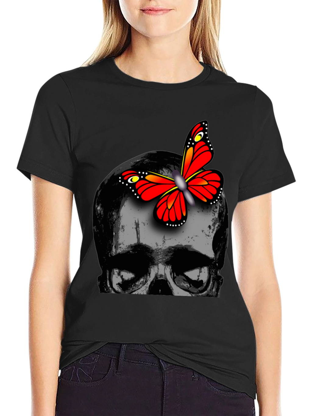Skull & Butterfly Graphic Tee