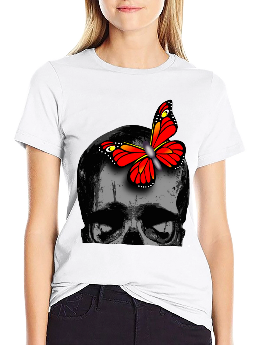 Skull & Butterfly Graphic Tee