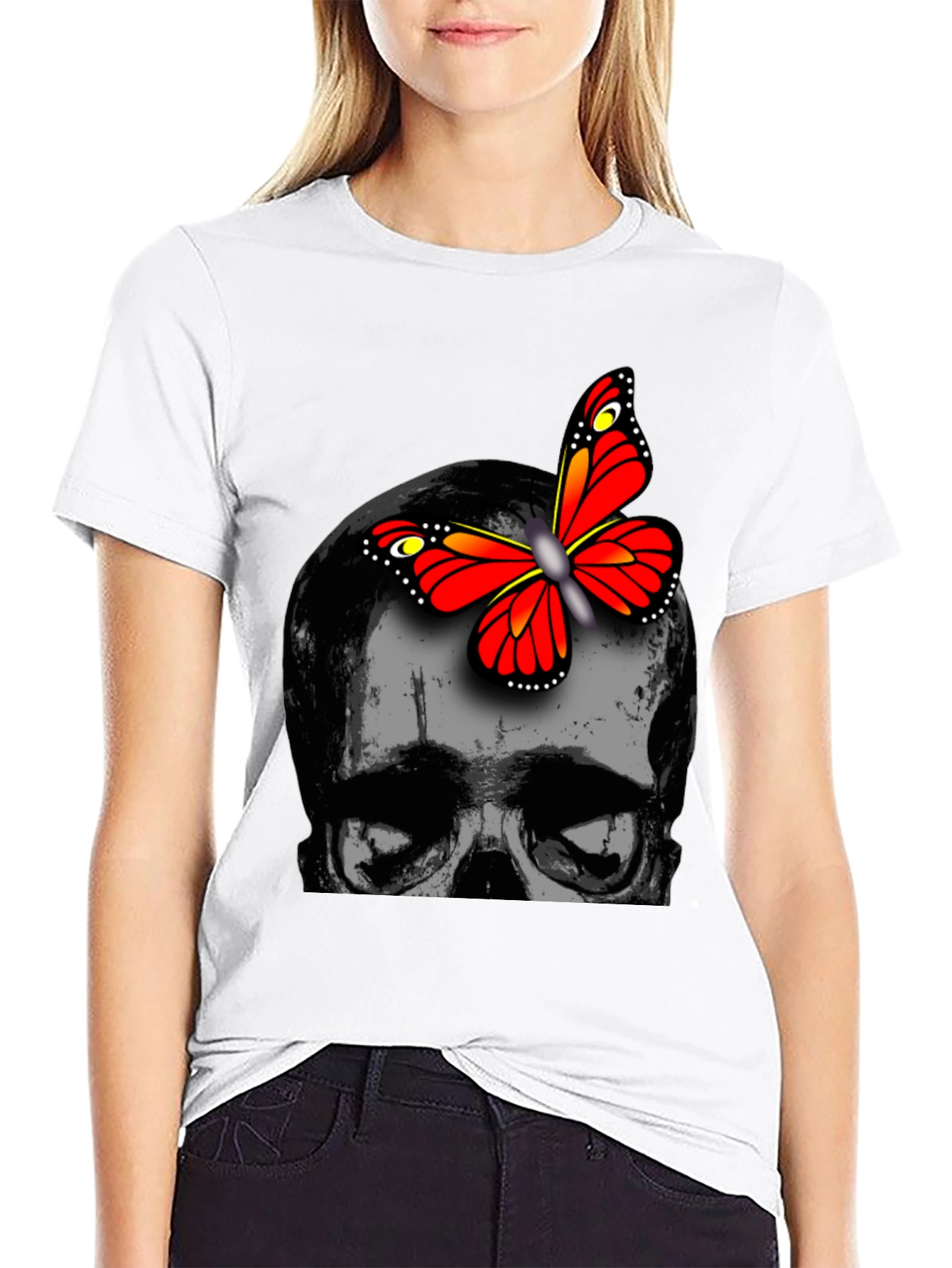 Skull & Butterfly Graphic Tee