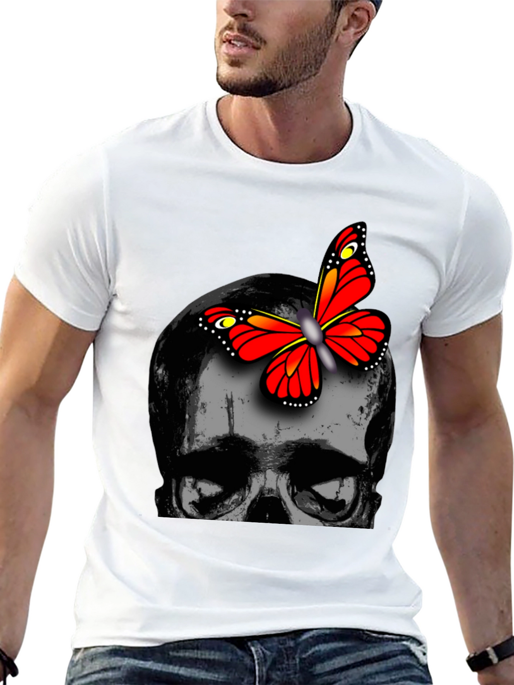 Skull & Butterfly Graphic Tee
