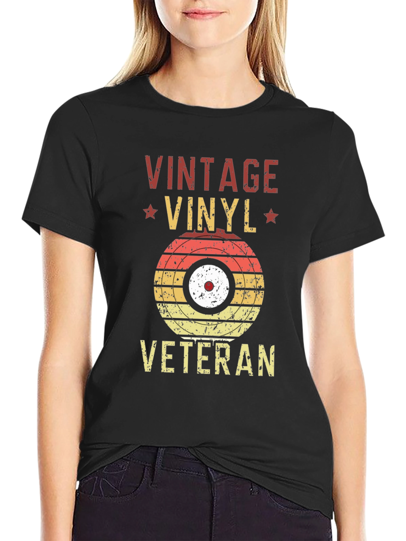 Vintage Vinyl Veteran Graphic T-Shirt