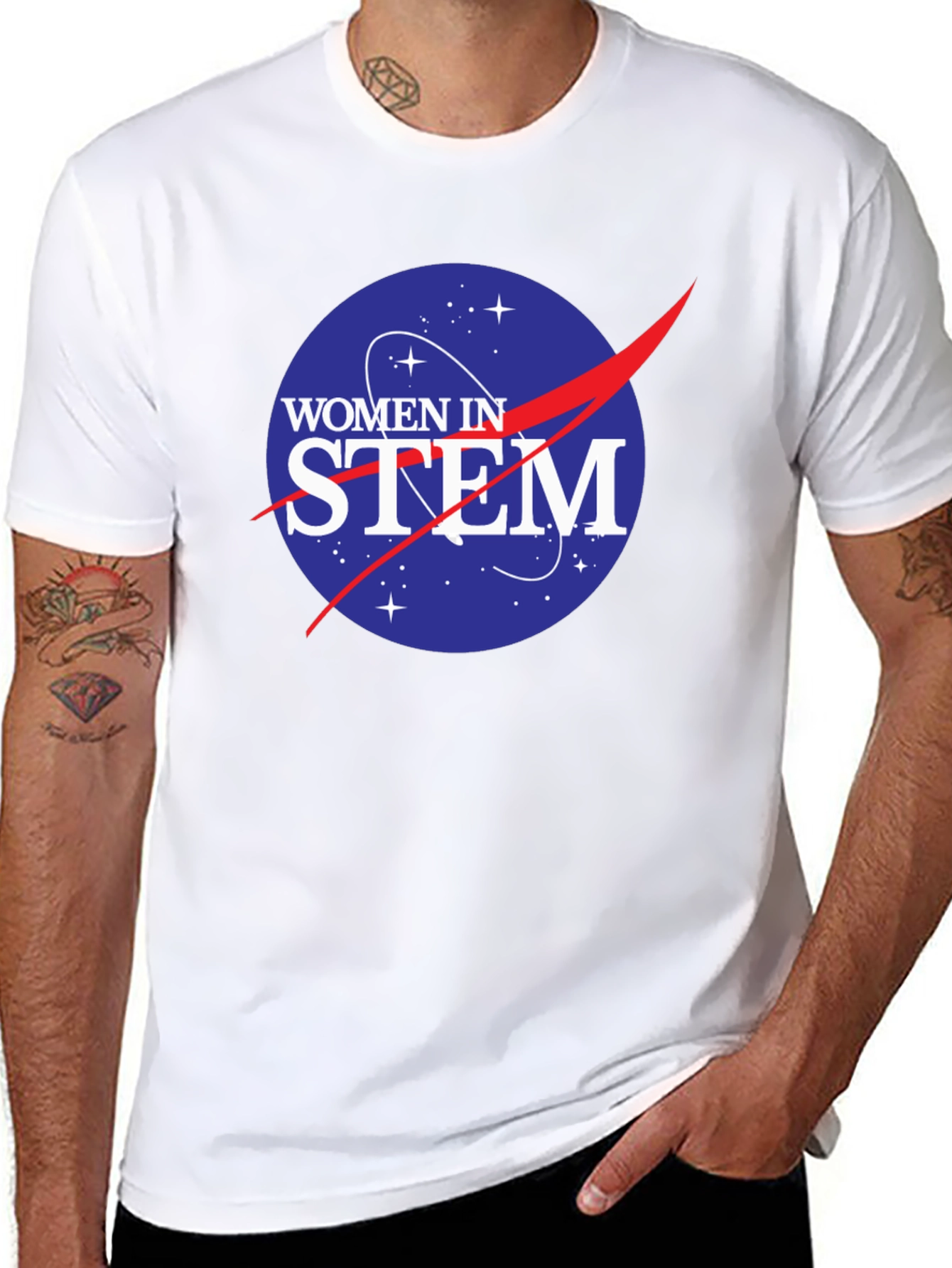 Women in STEM Black T-Shirt - Science & Space Tee