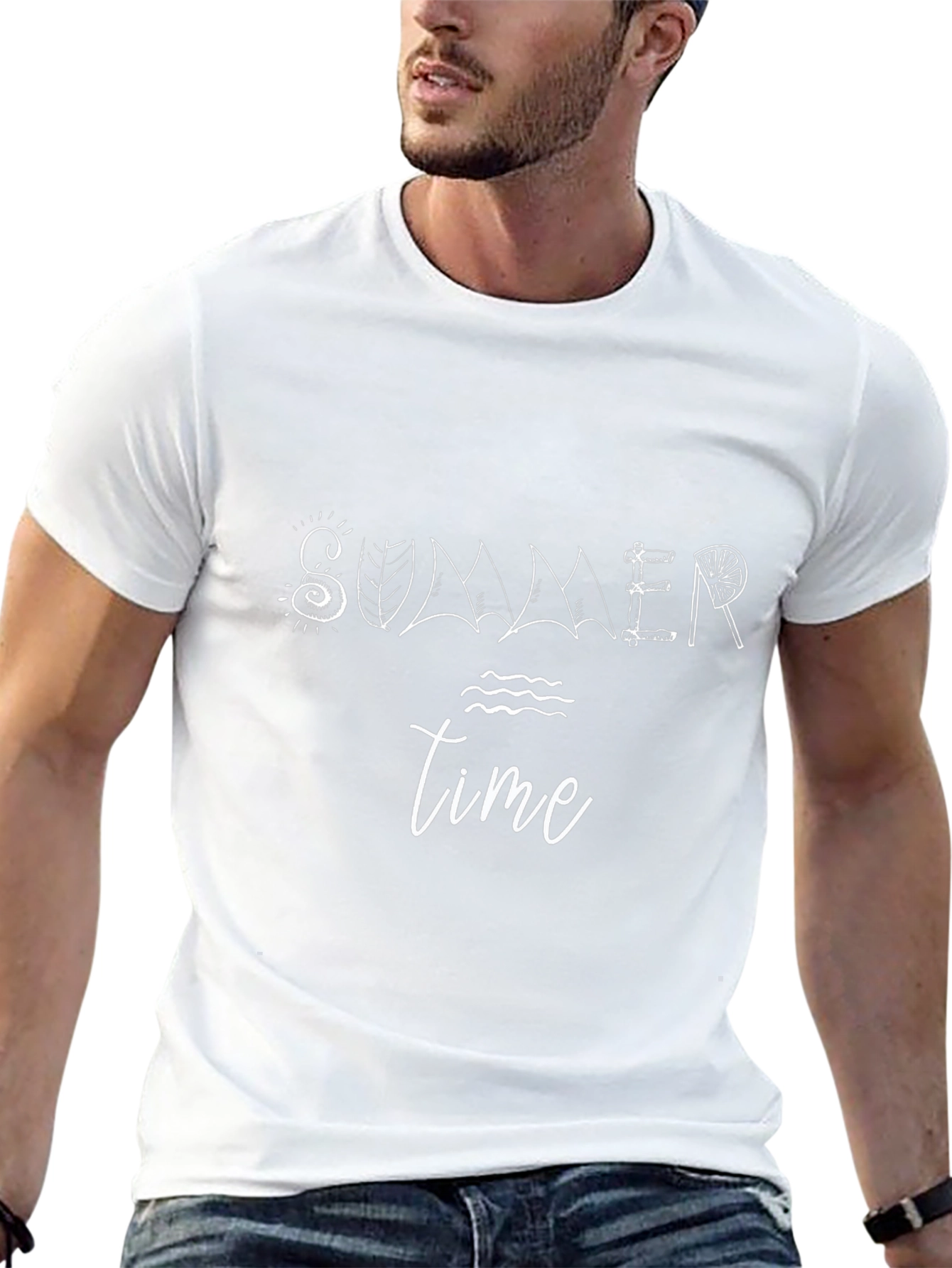 Summer Time Graphic Black T-Shirt