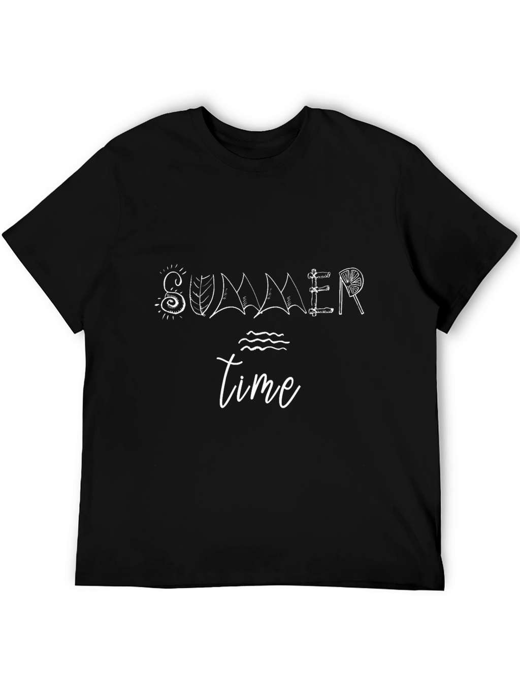 Summer Time Graphic Black T-Shirt