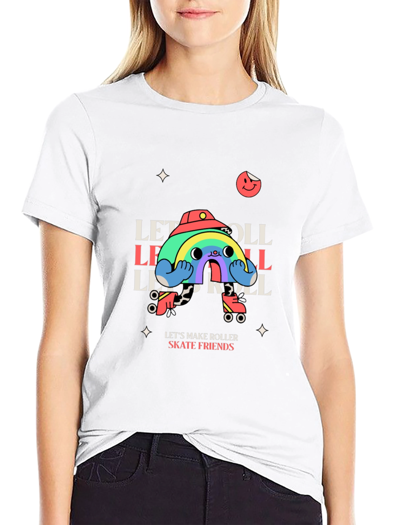 Retro Roller Skate Rainbow T-Shirt