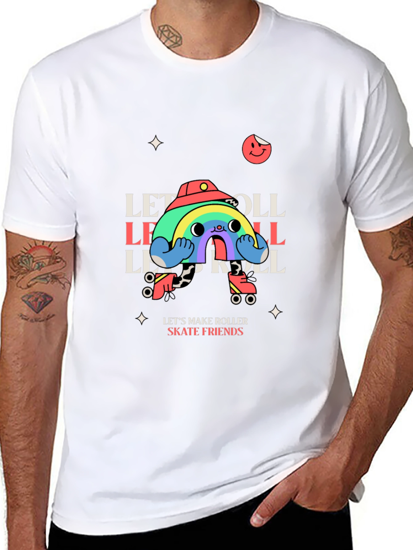 Retro Roller Skate Rainbow T-Shirt