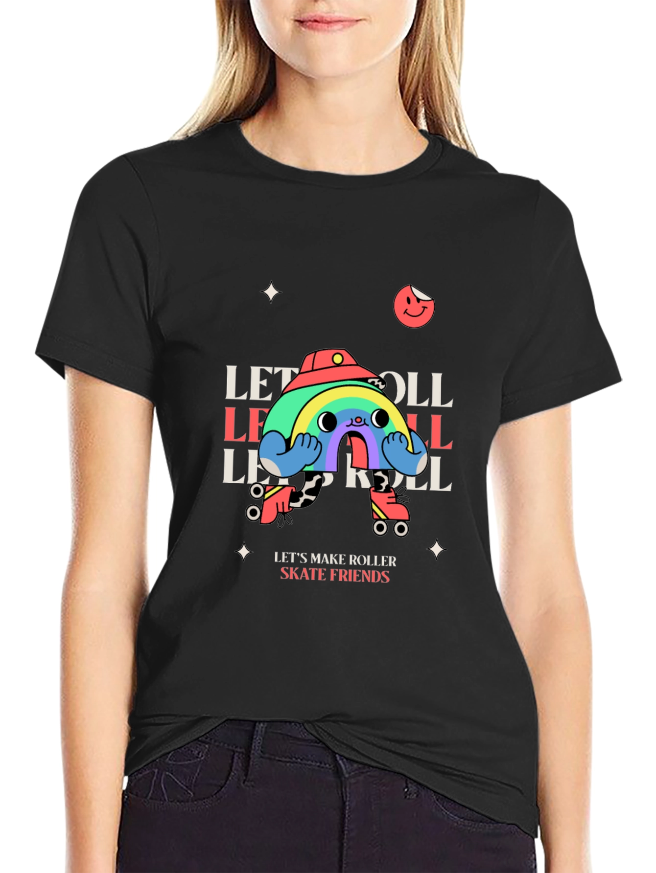 Retro Roller Skate Rainbow T-Shirt
