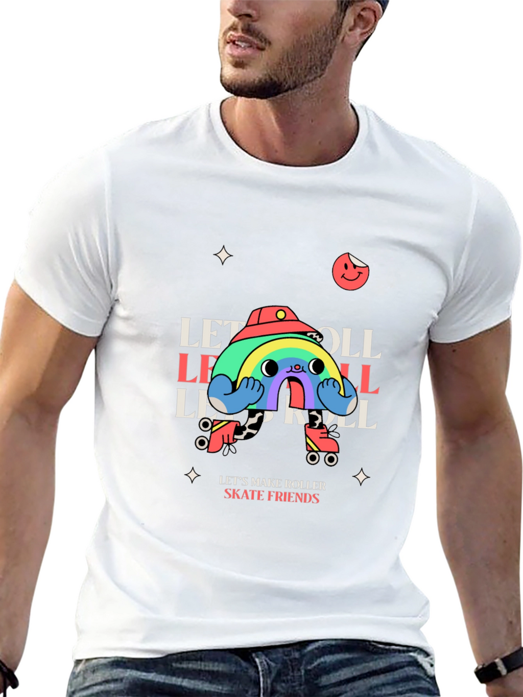 Retro Roller Skate Rainbow T-Shirt