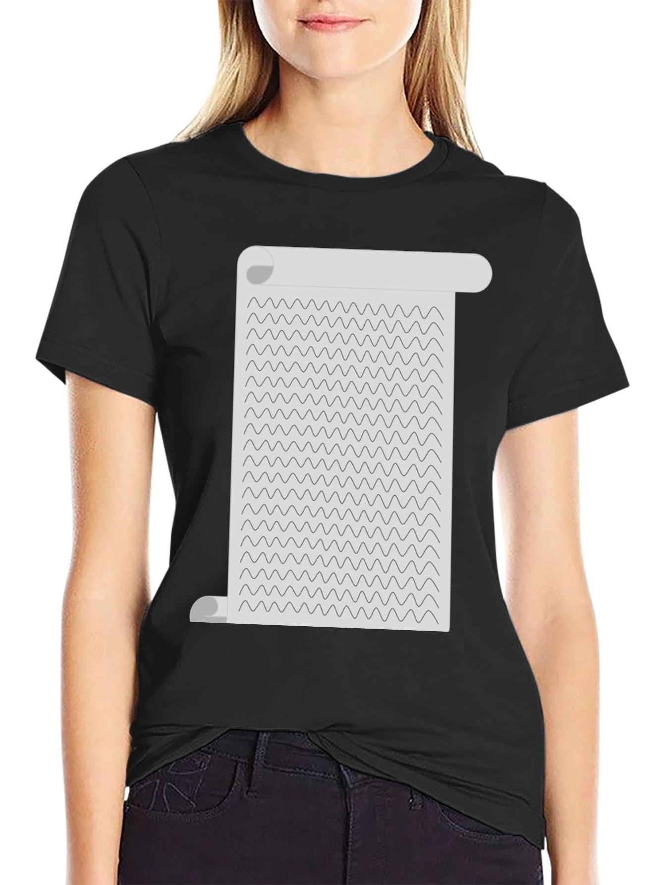 Wavy Lines Scroll Tee - Unisex Graphic T-Shirt