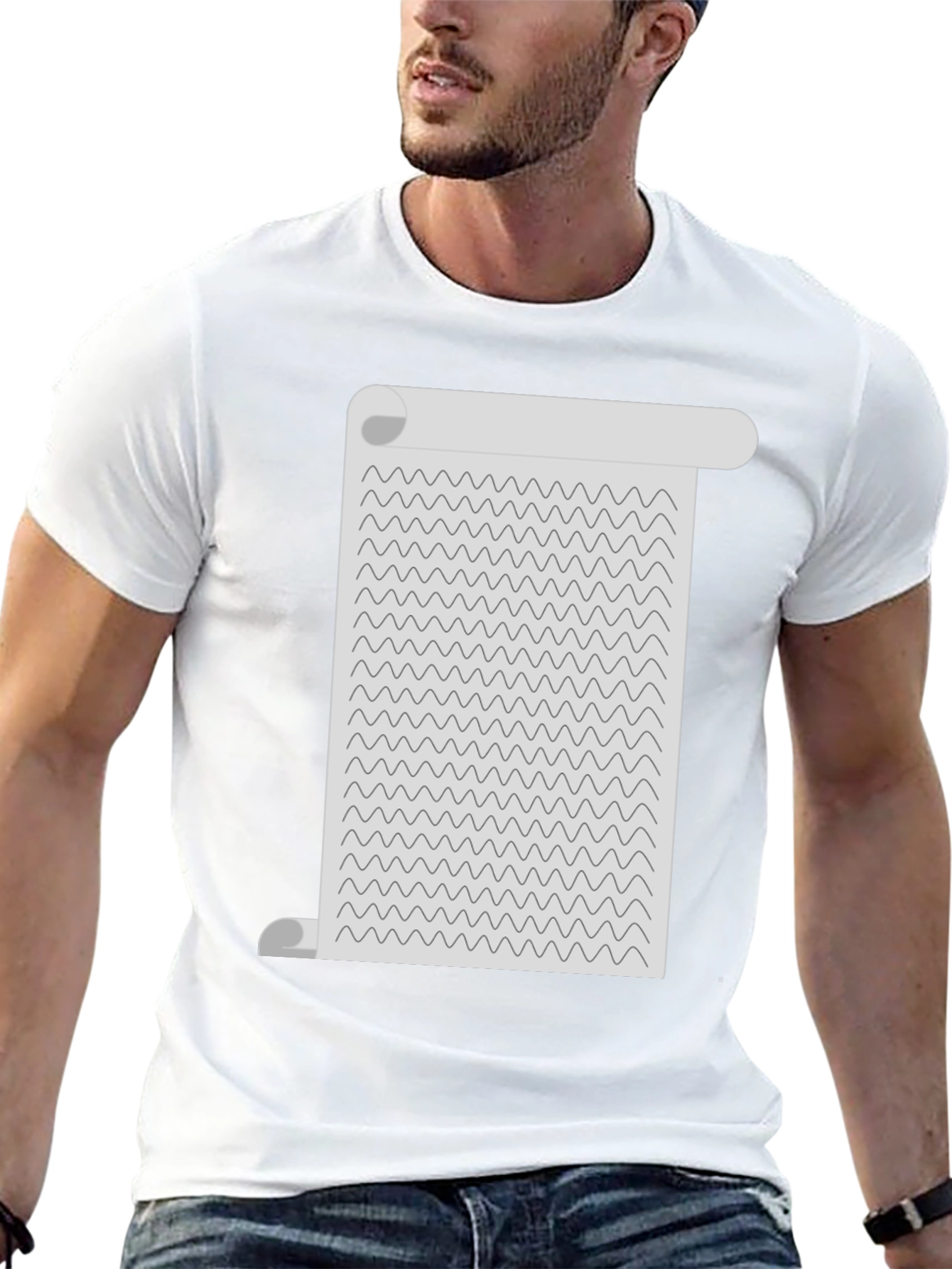 Wavy Lines Scroll Tee - Unisex Graphic T-Shirt