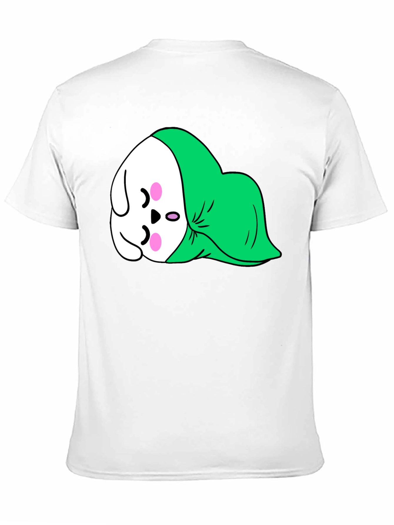 Cute Sleeping Cartoon Graphic Tee - Black