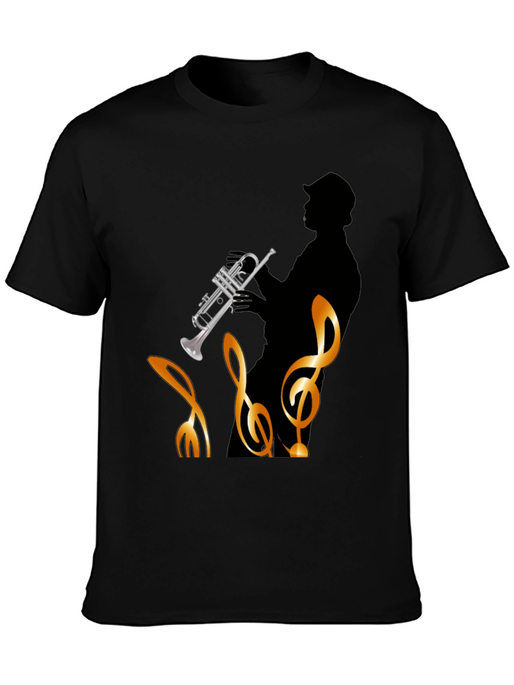 Cool Jazz Trumpet Player Black T-Shirt
