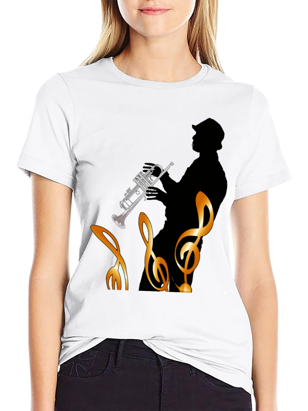 Cool Jazz Trumpet Player Black T-Shirt