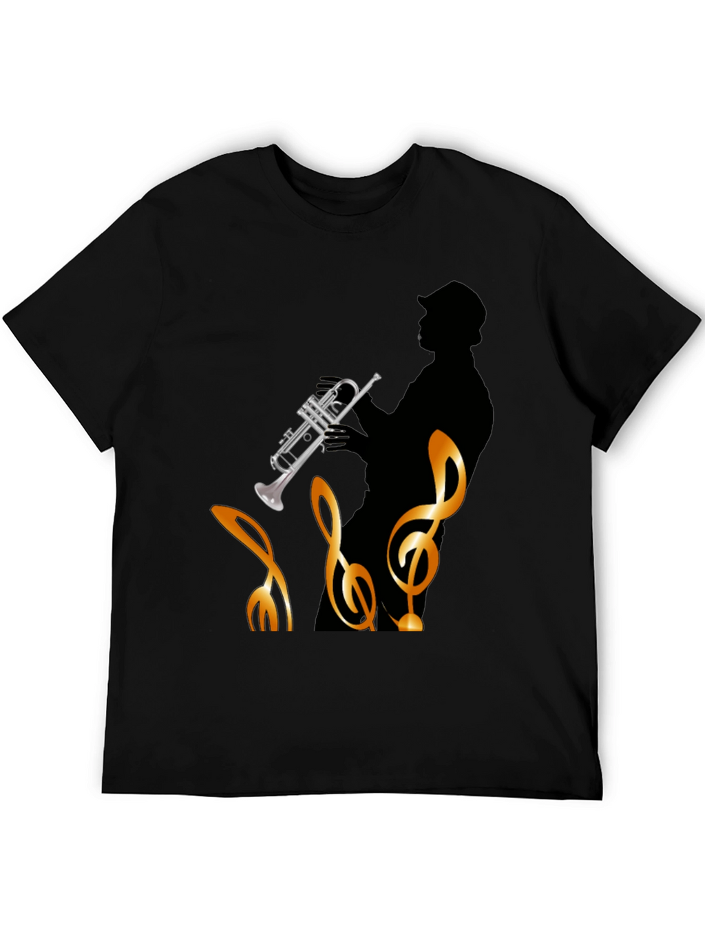 Cool Jazz Trumpet Player Black T-Shirt