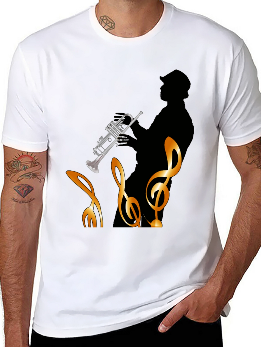 Cool Jazz Trumpet Player Black T-Shirt