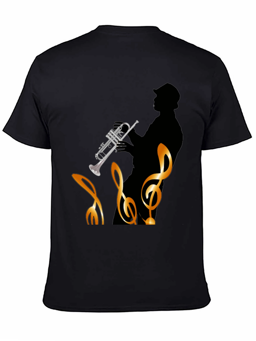 Cool Jazz Trumpet Player Black T-Shirt