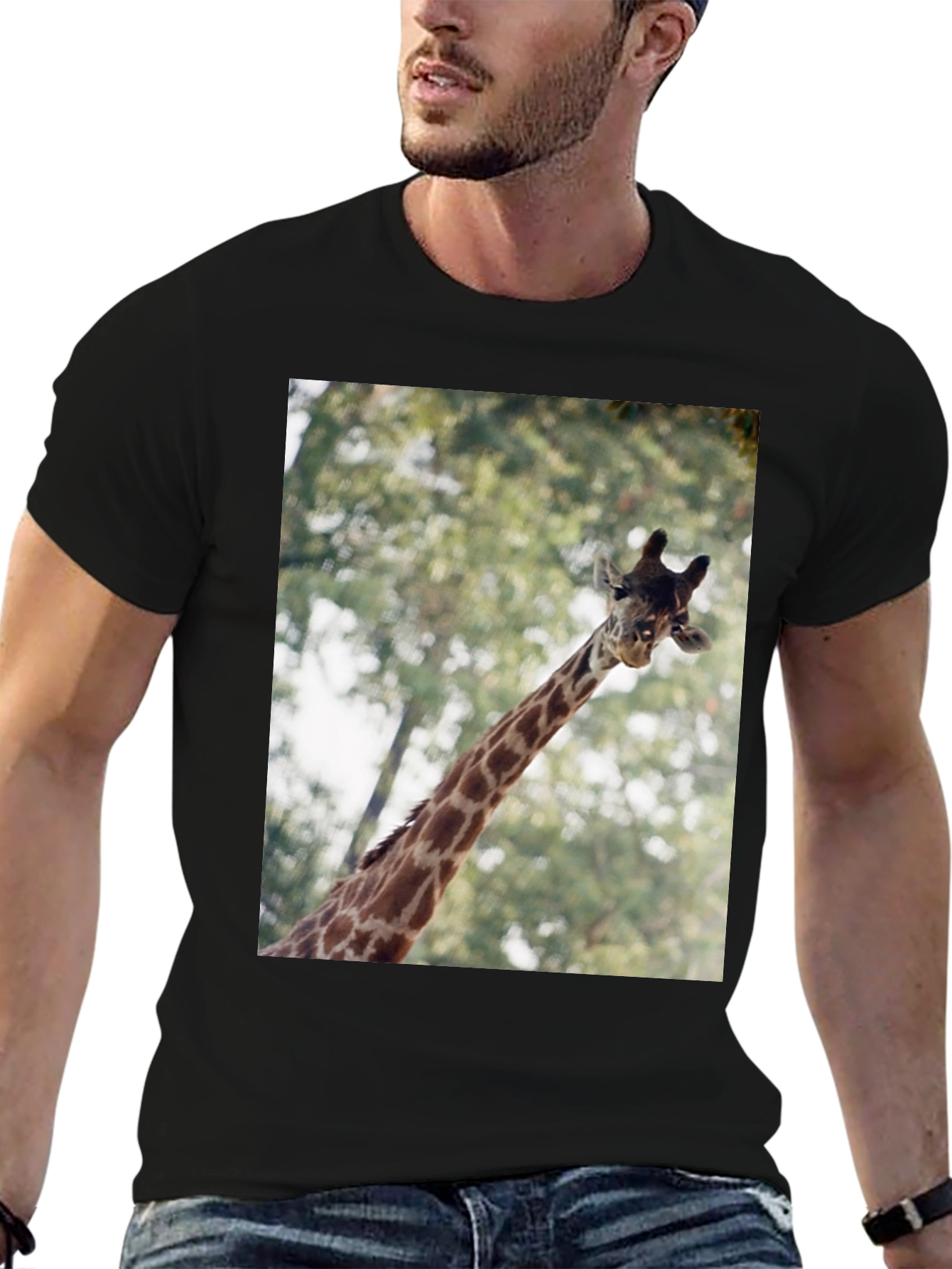 Giraffe Graphic T-Shirt - Unisex Black Tee