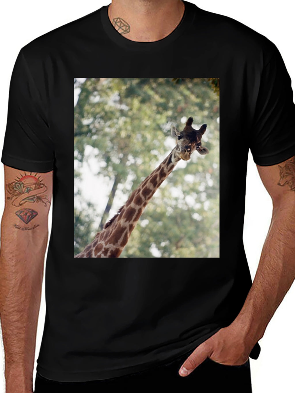 Giraffe Graphic T-Shirt - Unisex Black Tee
