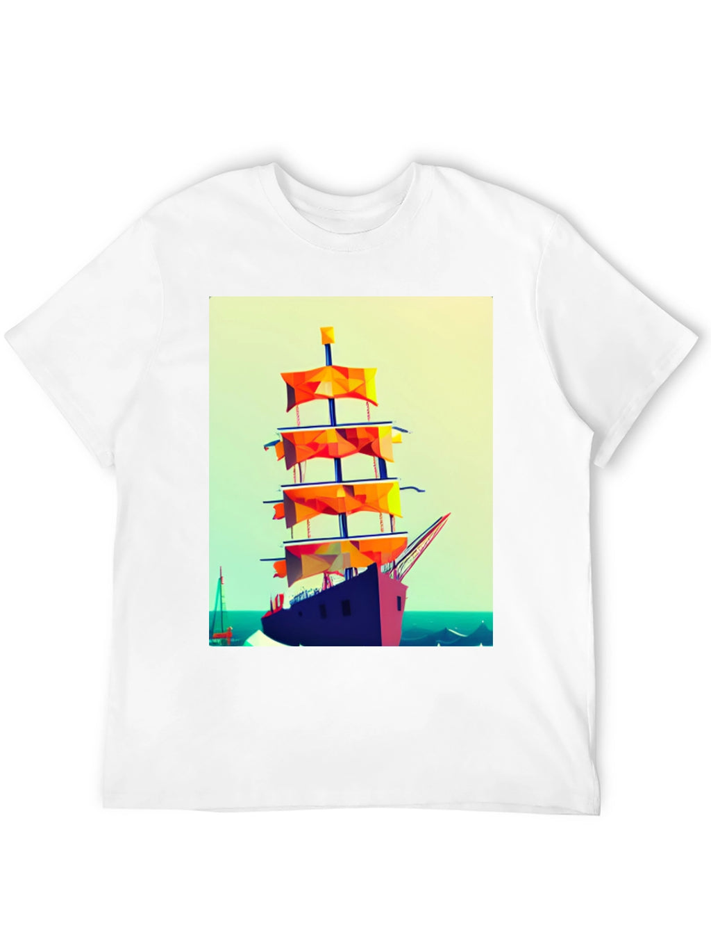 Sailing Ship Graphic Tee - Retro Style