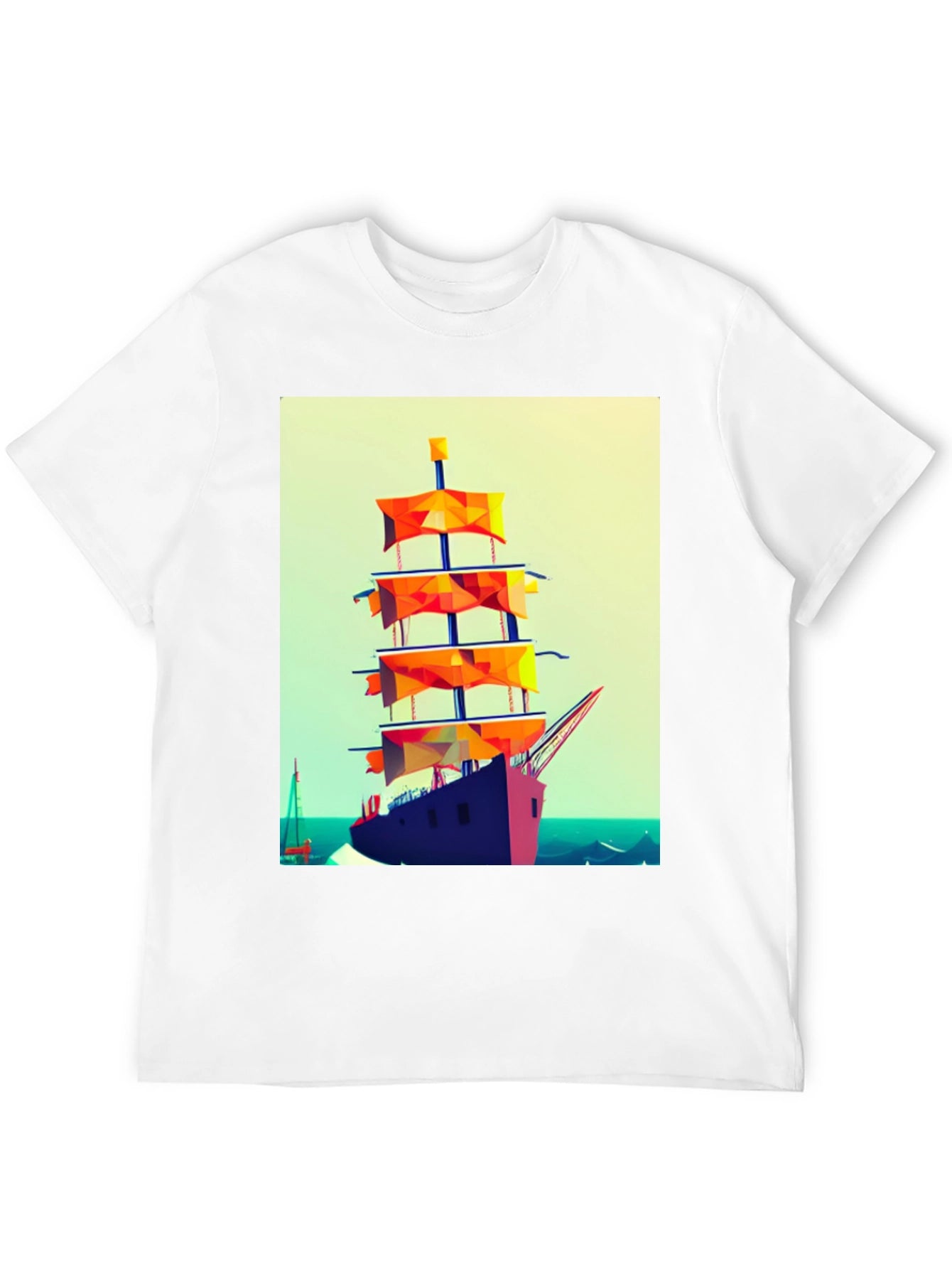 Sailing Ship Graphic Tee - Retro Style