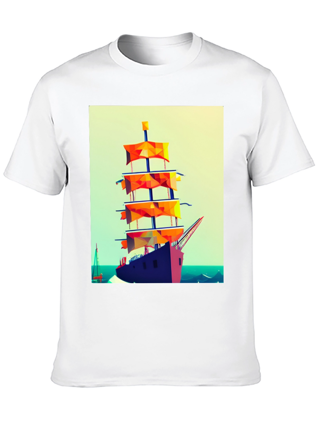 Sailing Ship Graphic Tee - Retro Style