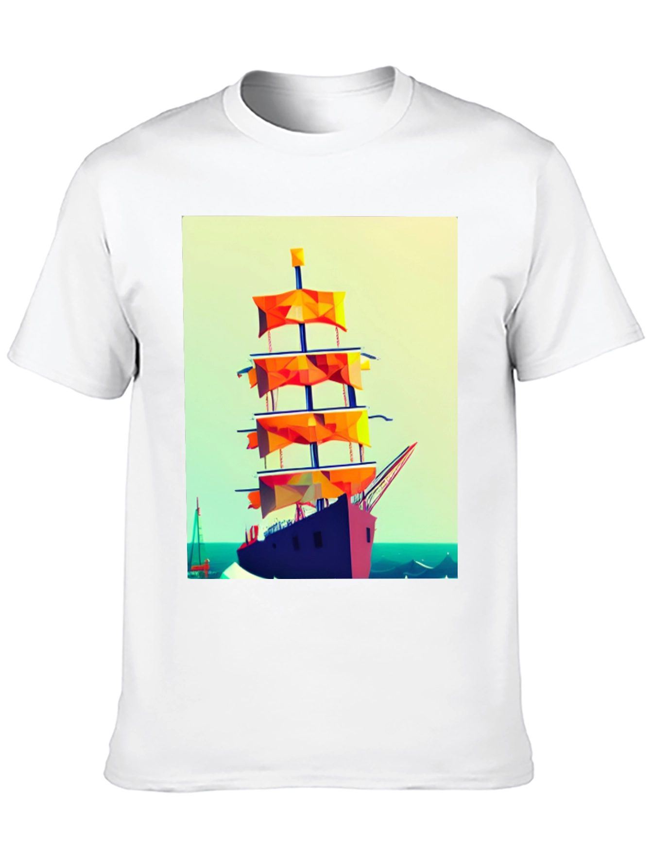 Sailing Ship Graphic Tee - Retro Style