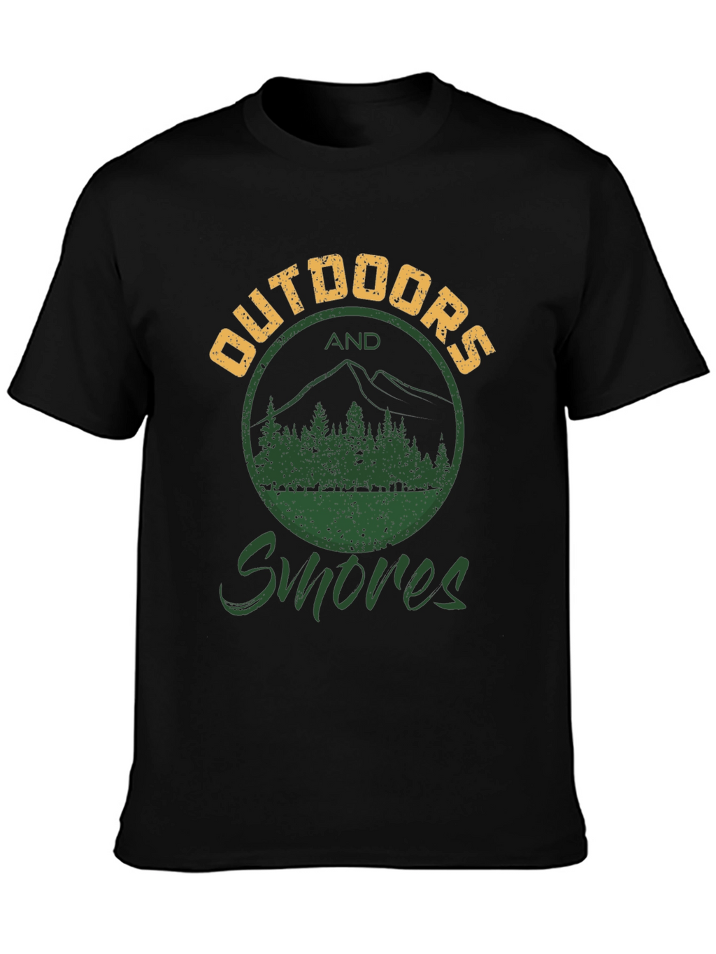 Outdoors and Smores Graphic Tee - Black