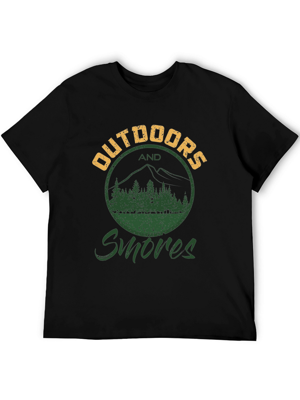 Outdoors and Smores Graphic Tee - Black