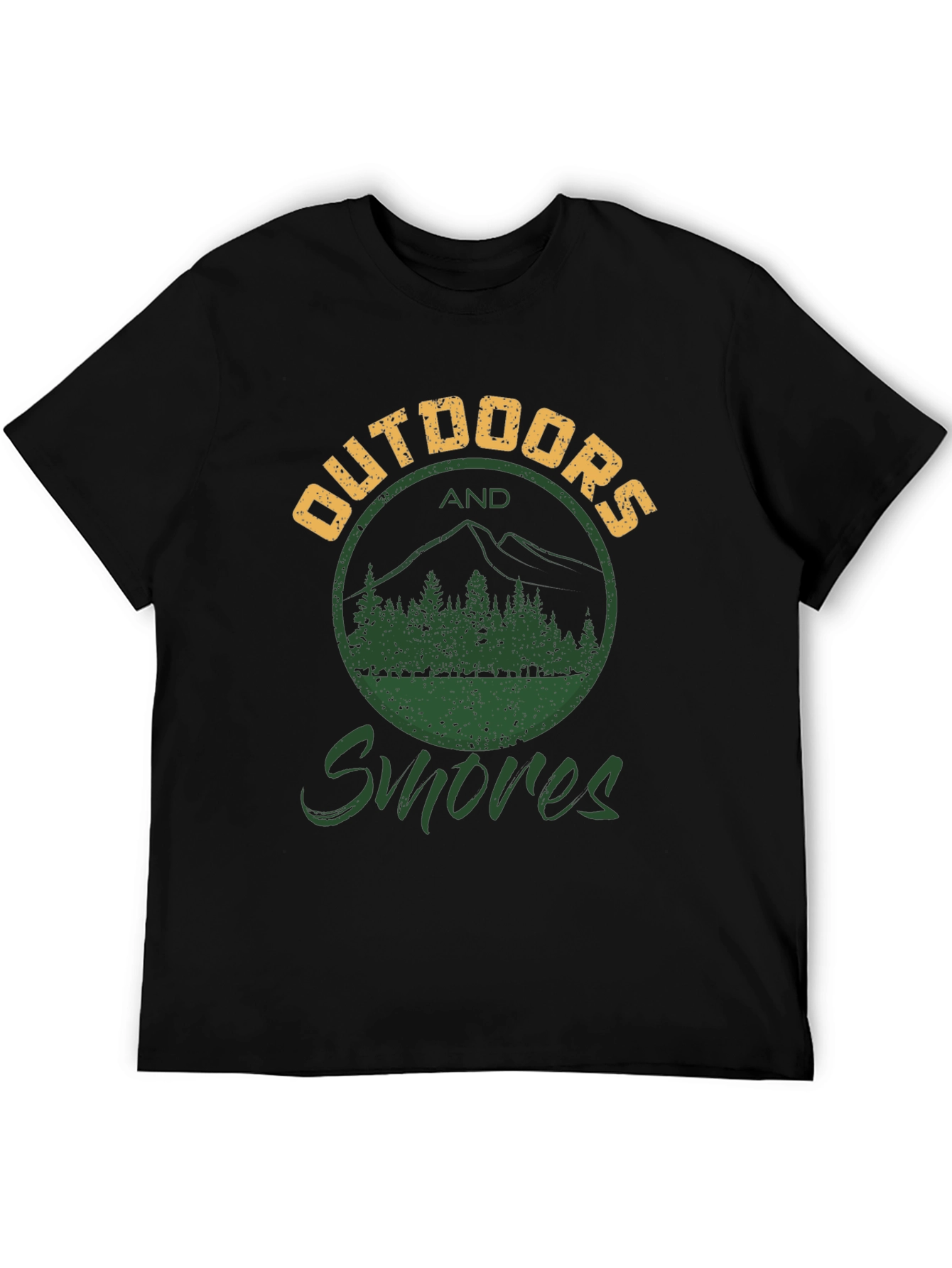 Outdoors and Smores Graphic Tee - Black