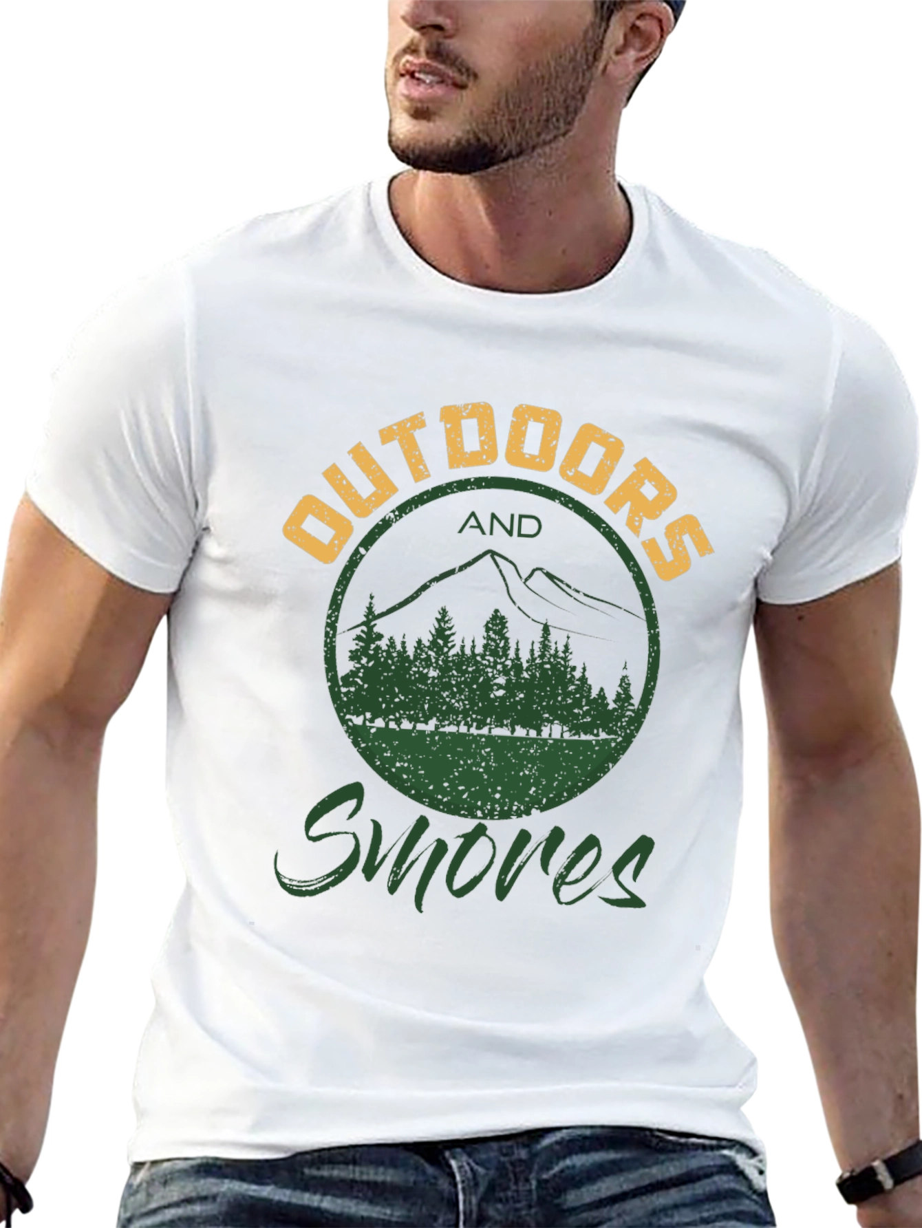 Outdoors and Smores Graphic Tee - Black