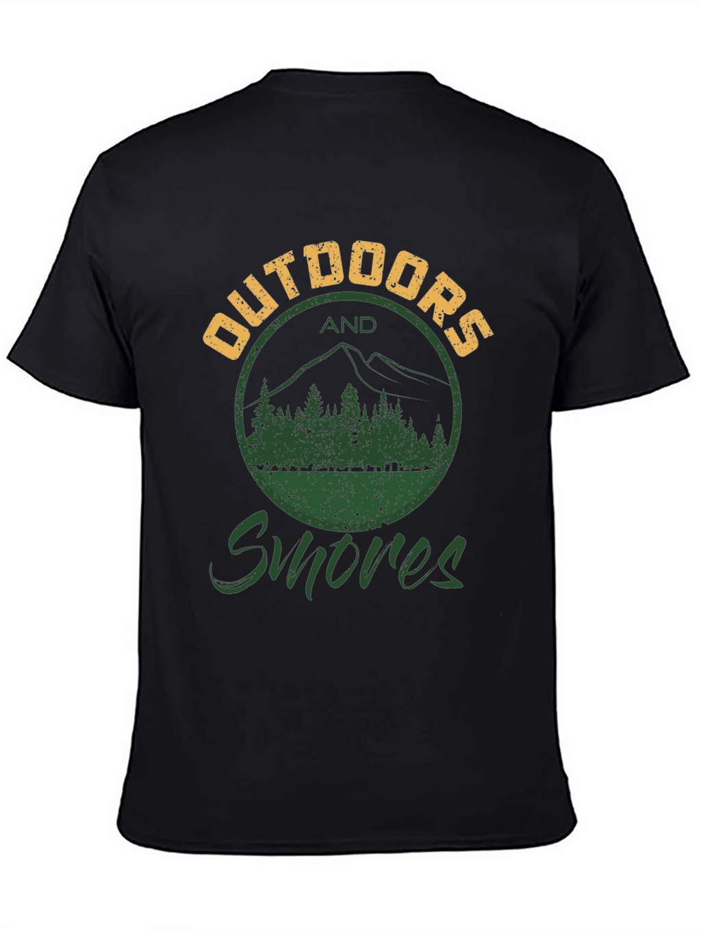 Outdoors and Smores Graphic Tee - Black