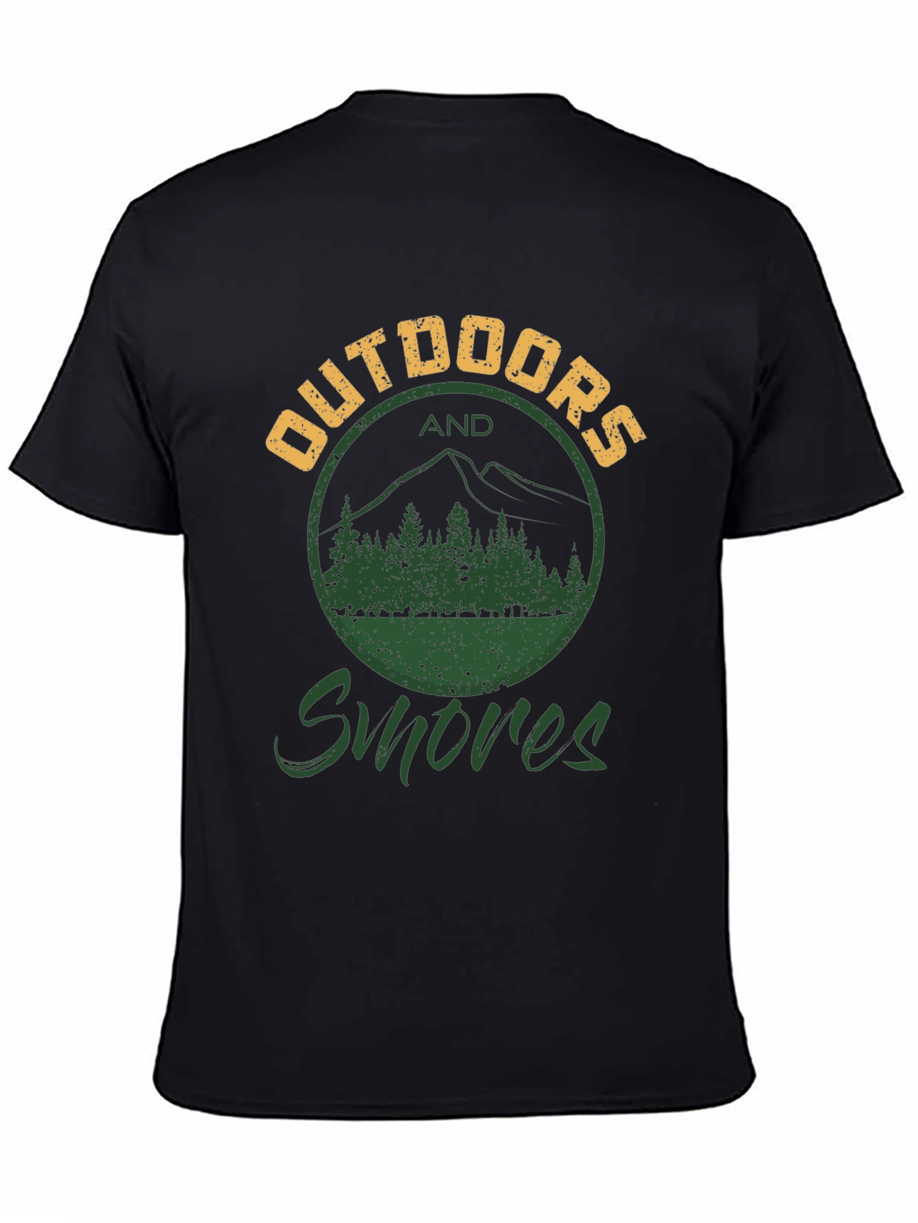 Outdoors and Smores Graphic Tee - Black