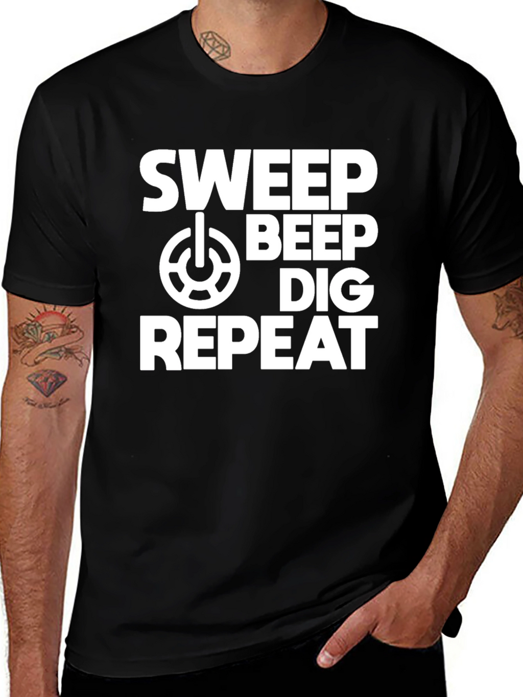 Sweep Beep Dig Repeat T-Shirt - Metal Detecting Gift