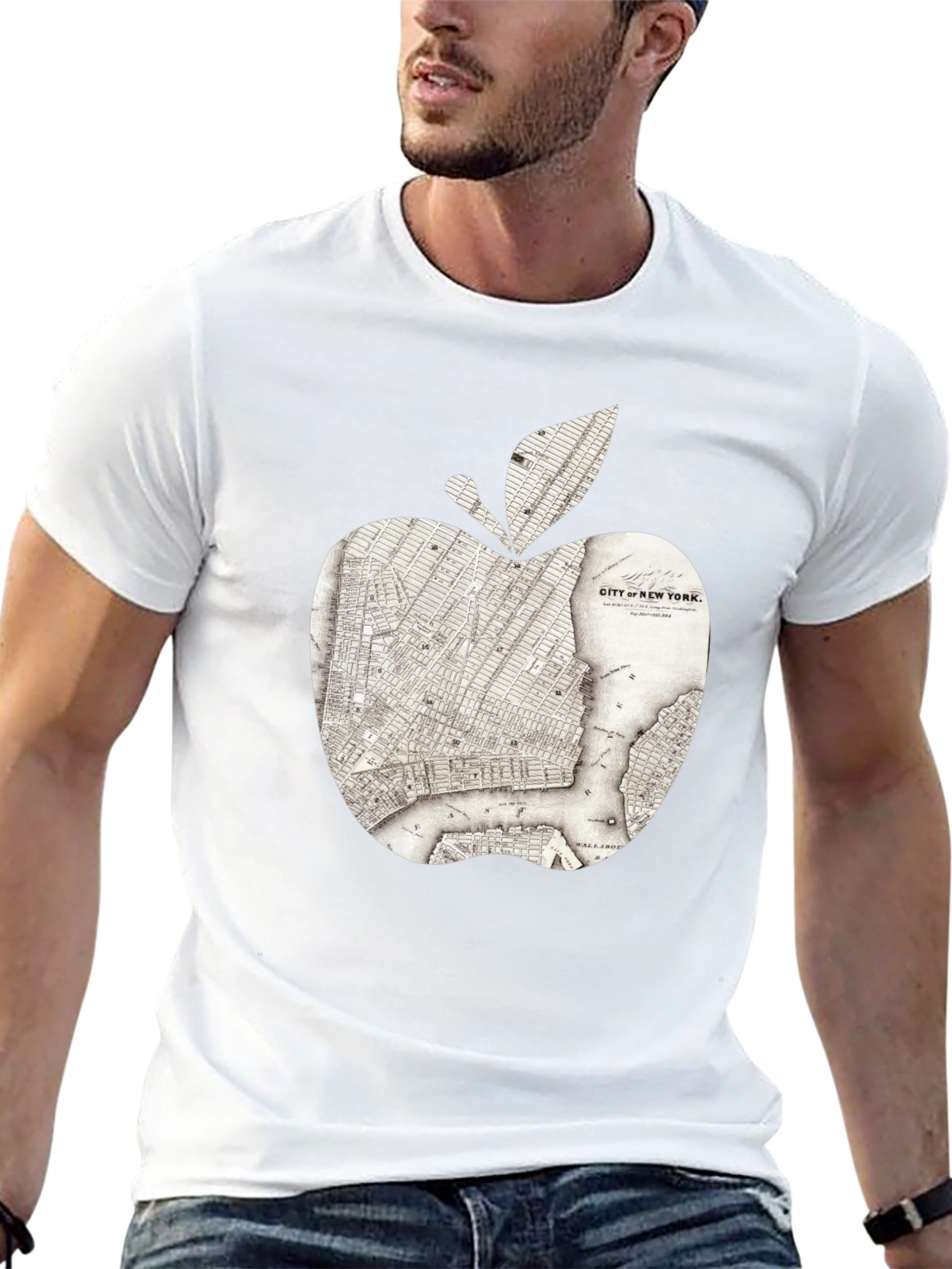 New York Apple Map Graphic Tee