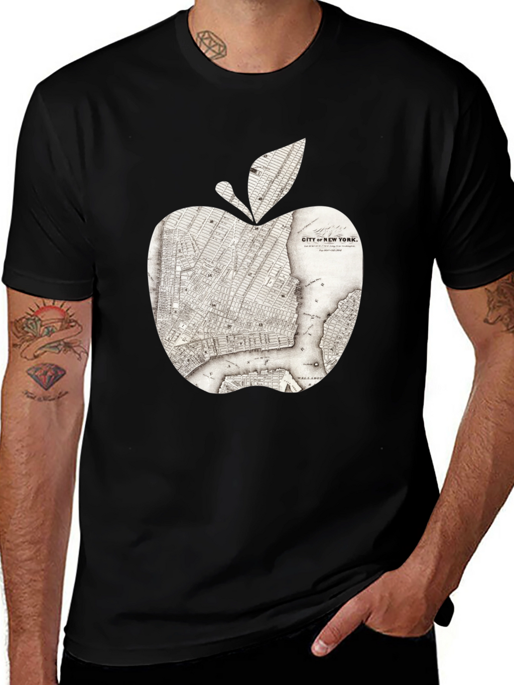 New York Apple Map Graphic Tee