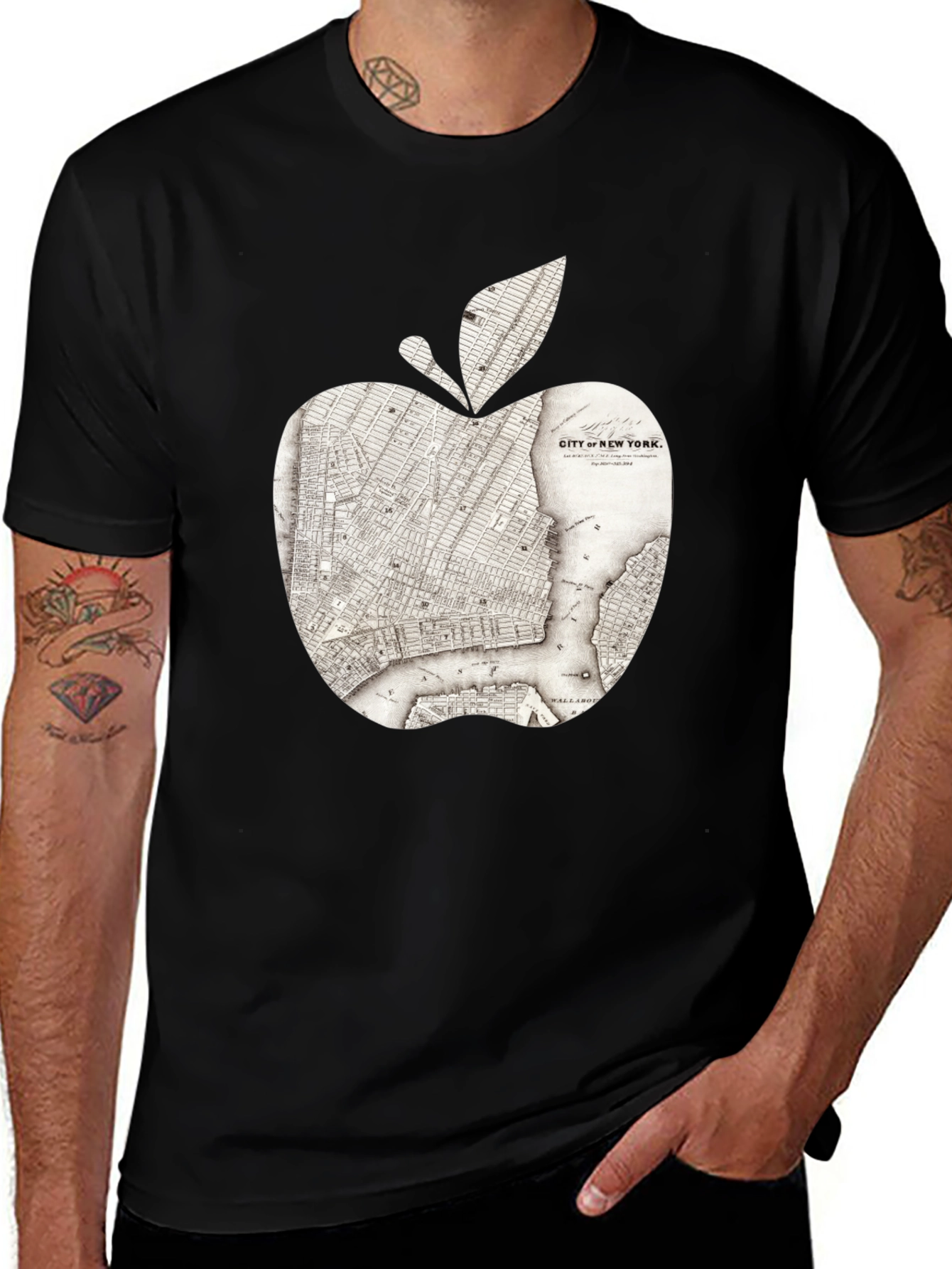 New York Apple Map Graphic Tee