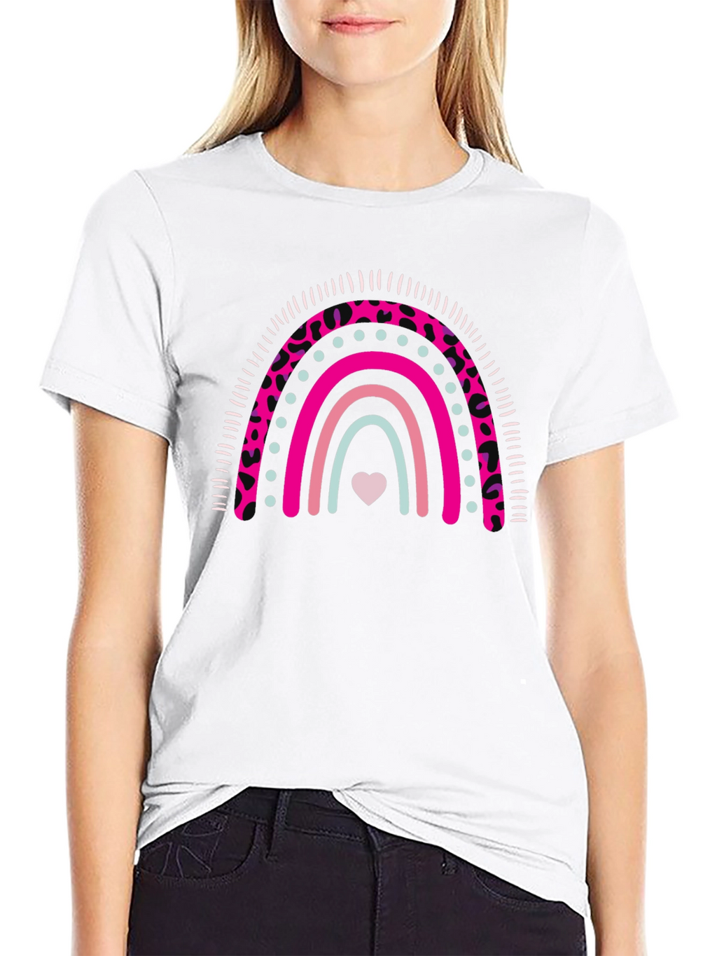 Rainbow Heart Graphic Tee - Stylish & Cute