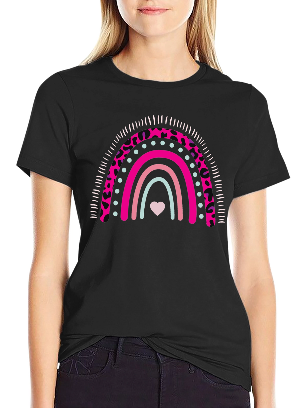 Rainbow Heart Graphic Tee - Stylish & Cute