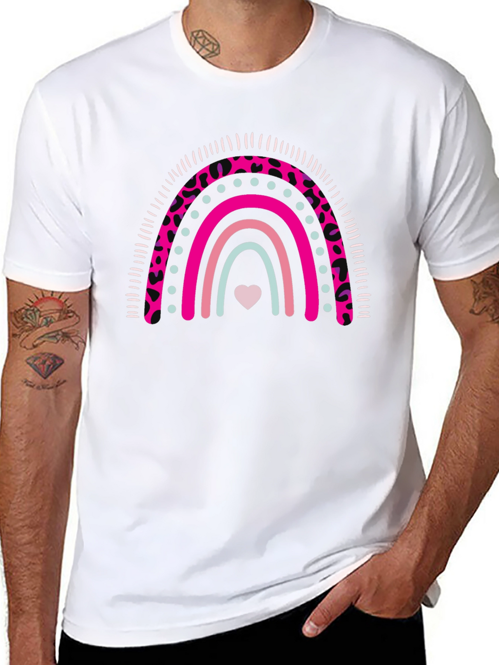Rainbow Heart Graphic Tee - Stylish & Cute